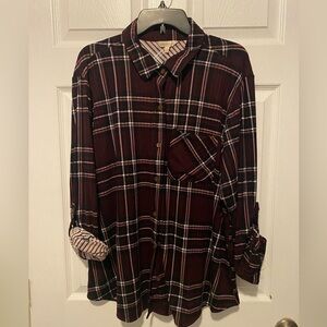Eden & Olivia Burgundy Plaid Shirt